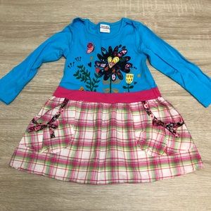 Boutique Embroidered & Plaid Dress